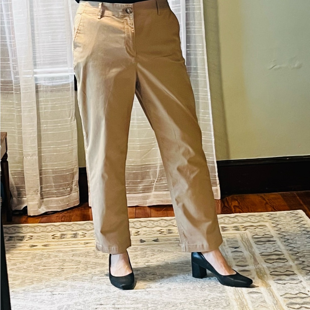 Khaki- straight leg pants